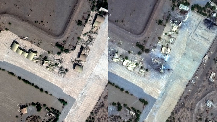 Satellite images show Houthi sites before and after US-led airstrikes