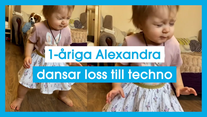 1-åriga Alexandra dansar loss till techno