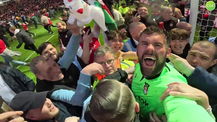 POV: You're Ben Foster celebrating the moment Wrexham secure promotion