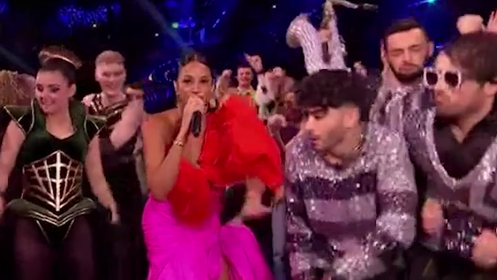 Alesha Dixon performs rap during Eurovision semi final