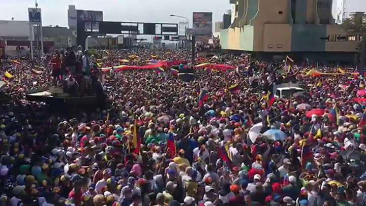 Manifestaciones en el centro de Maracaibo para denunciar la usurpación de la presidencia de Maduro