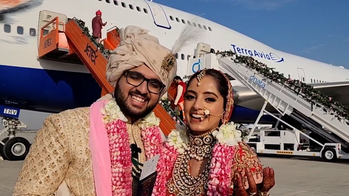 Wedding held on private Boeing 747 jet for Indian businessman's daughter