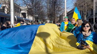 Protesters march through Dublin to mark anniversary of Ukraine war