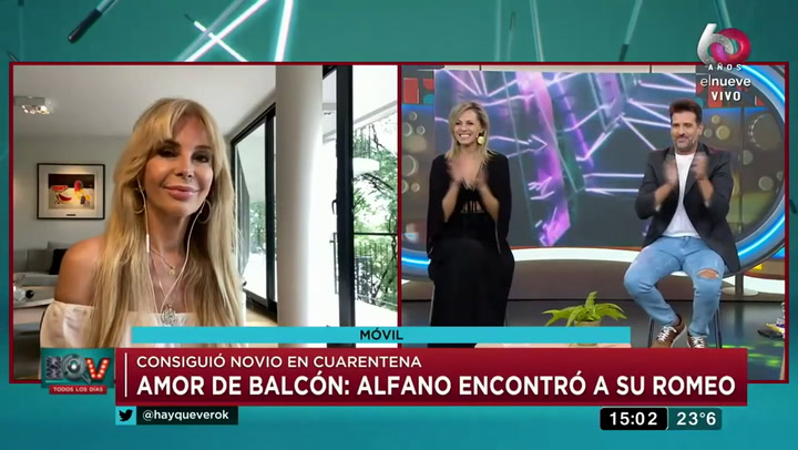 Graciela Alfano y un amor de balcón a balcón: 'Me gusta mi vecino' - Fuente: Hay Que Ver / eltrece