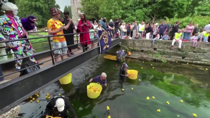 Crowds enjoy Canterbury's annual plastic duck race