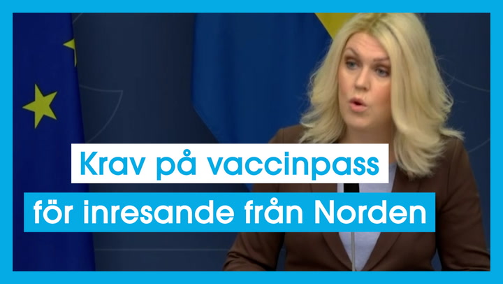 Krav på vaccinpass för inresande från Norden