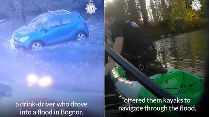 Sussex Police borrow kayaks to arrest drunk driver