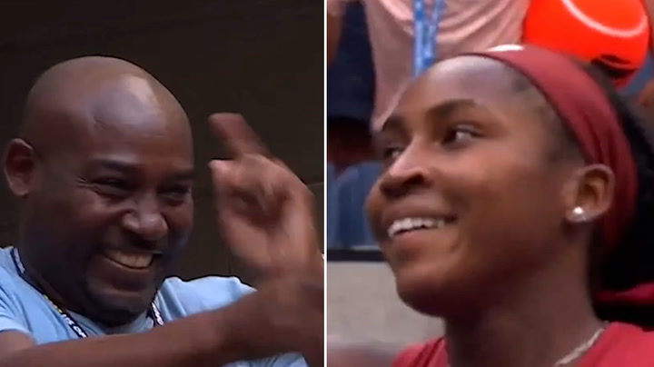 Coco Gauff’s father’s adorable reaction after daughter’s US Open win over Caroline Wozniacki