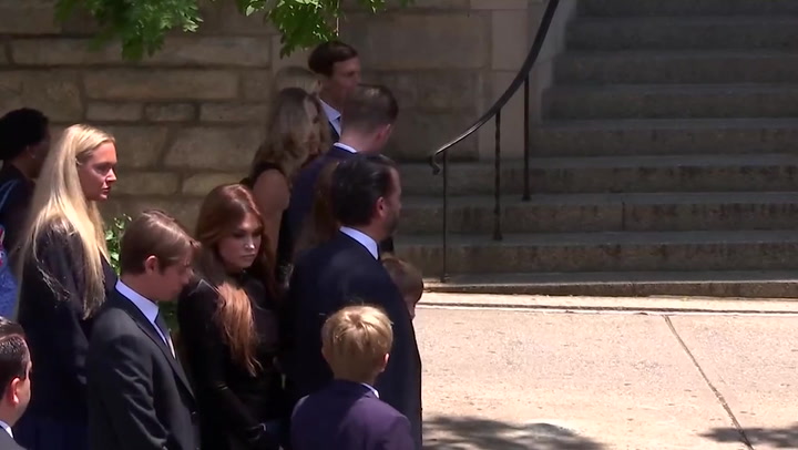 Ivana Trump's children — Ivanka, Eric, and Donald Jr. — arrive at their mother's funeral in NYC