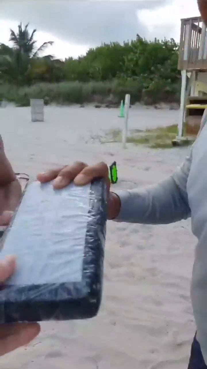 Bañistas de Crandon Park, en Key Biscayne, Florida, encuentran un inesperado paquete