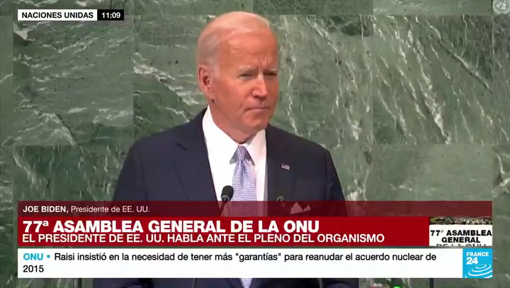 Biden dice ante Asamblea General que “Rusia violó los principios de la Carta de la ONU”