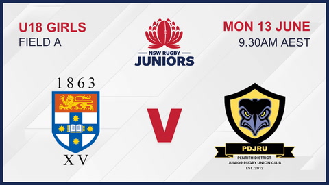 13 June - U18 Girls Field 1 - Sydney Uni V Penrith