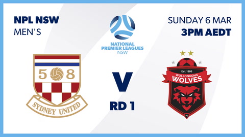 Round 1 - Sydney United 58 FC First Grade vs Wollongong Wolves FC First Grade