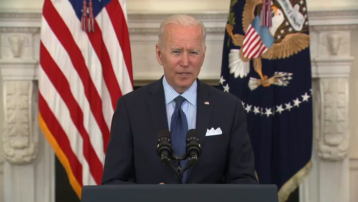 Joe Biden unveils target of 70% of Americans vaccinated by 4 July