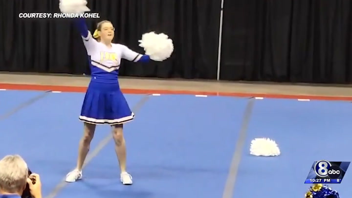 Nebraska cheerleader competes alone at state champs after teammates quit