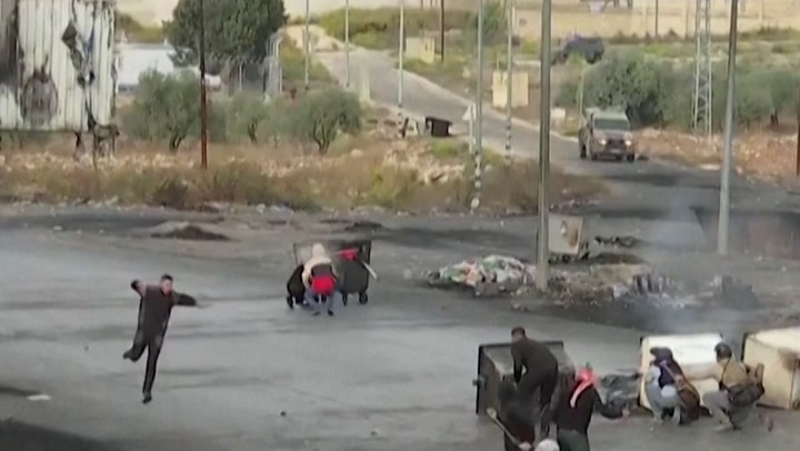 Palestinian protester appears to be shot by Israeli military