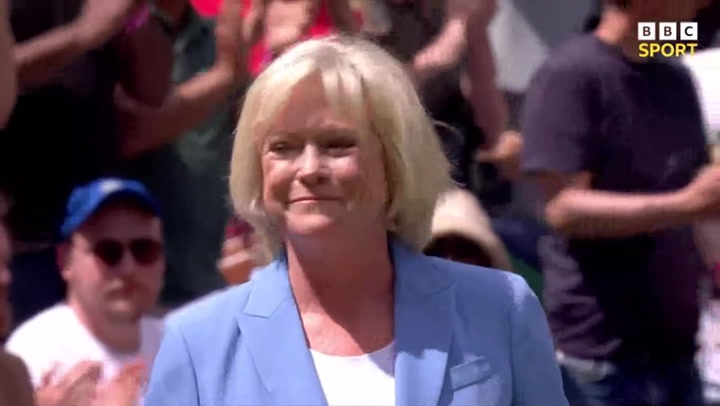 Wimbledon: Sue Barker receives standing ovation during Centre Court celebration