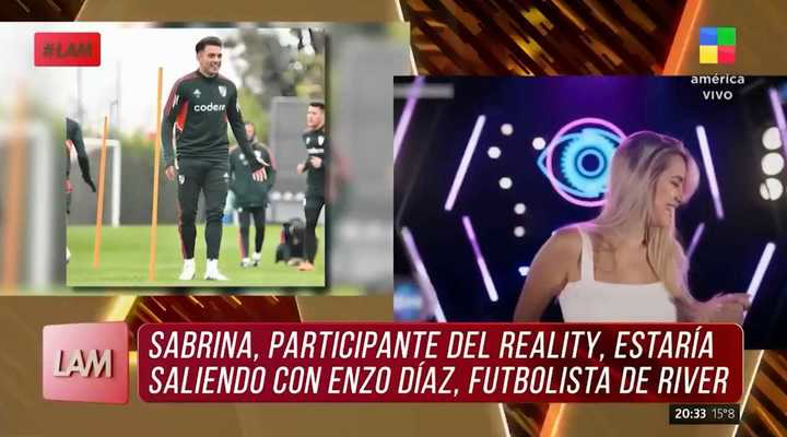 Sabrina Cortez estaría saliendo con Enzo Díaz, jugador de River Plate