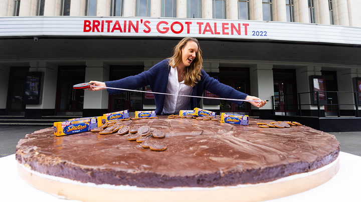 Former GBBO winner creates world's largest Jaffa Cake