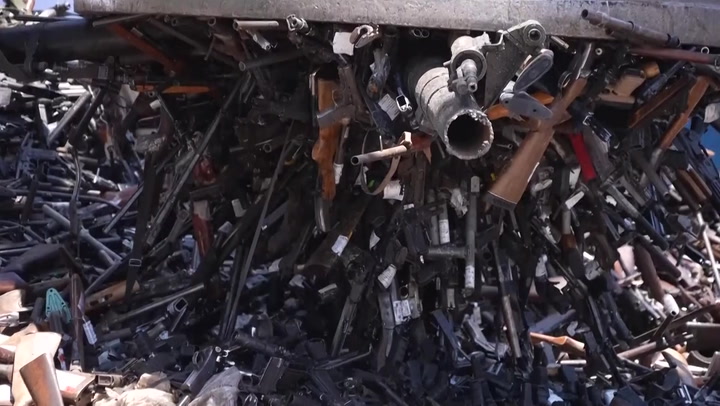 Chile destroys 25,000 guns to stop them falling into hands of criminal gangs