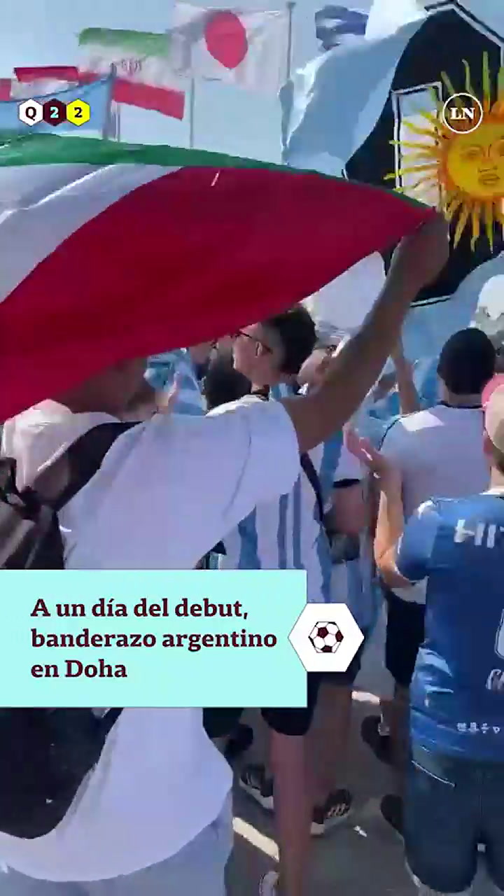 Banderazo argentino en Doha (21/11)