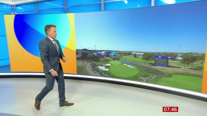 Moment BBC weather presenter forced to run off air after technical mishap