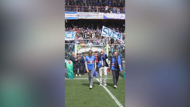 27 mil adeptos da Sampdoria prestam homenagem arrepiante a Eriksson