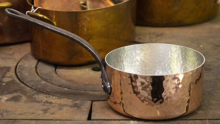 French copper pan made in france 2.5 mm professional chef's pan french copper cooking pans made in France
