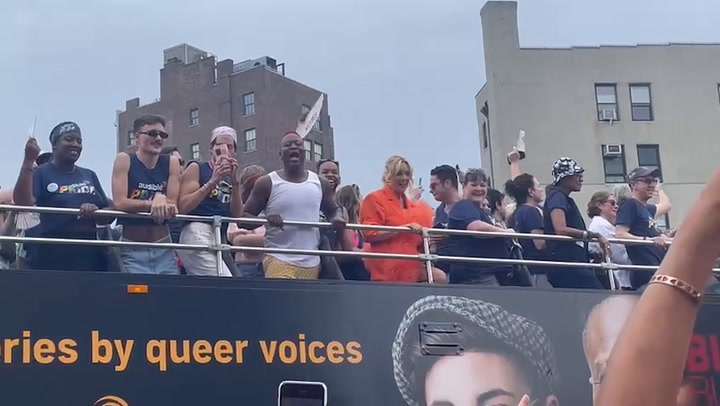 Celebrities spotted on floats at NYC Pride 2023