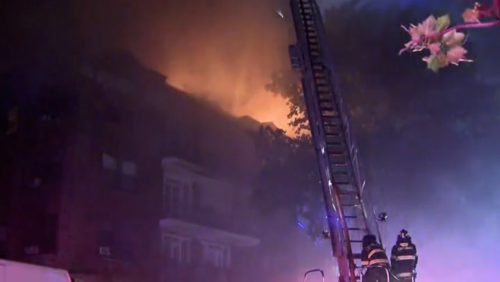 Roaring fire tears through New Jersey apartment complex