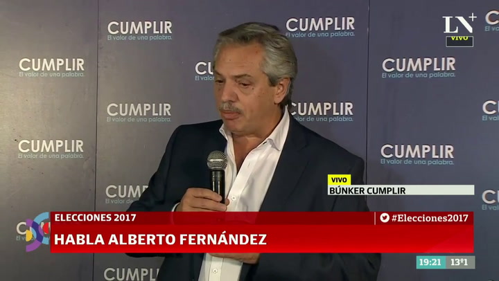 Alberto Fernández:“Lamentamos mucho que las PASO no hayan servido para unificar a la oposición”