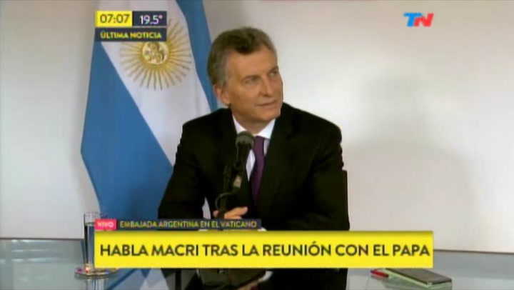Conferencia de prensa completa de Macri desde la Embajada Argentina en el Vaticano  - Fuente TN