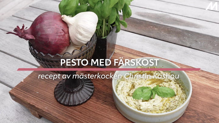 Pesto med färskost - recept av mästerkocken Christin Kashou