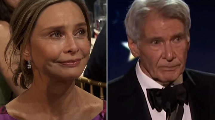 Harrison Ford cries collecting Critics Choice award as he pays tribute to wife Calista Flockhart