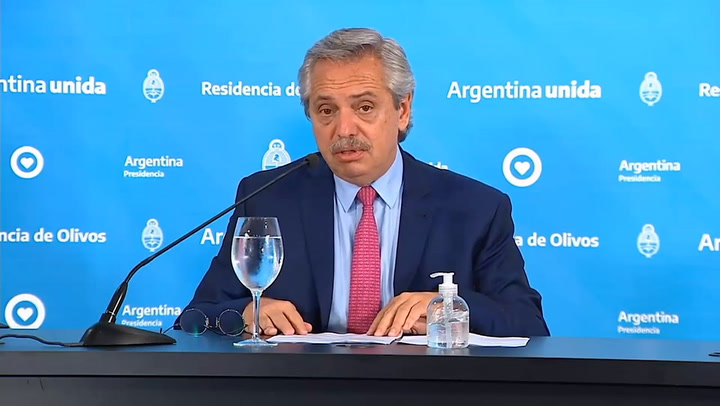 Alberto Fernández: 'he tomado la decisión de que vamos a prolongar la cuarentena' - Fuente: Casa Ros