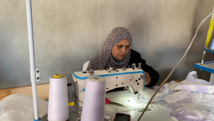 Manufacture of baby towels in Gaza Strip