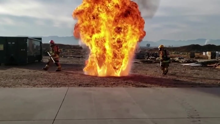 Firefighters demonstrate why you shouldn't deep-fry a turkey