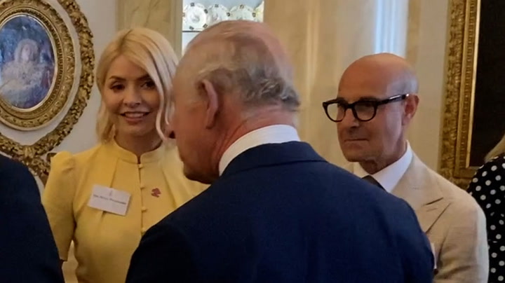 Holly Willoughby meets King Charles with Stanley Tucci after leaving This Morning early