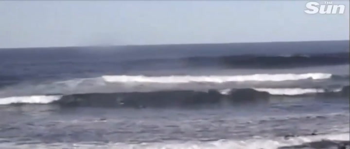 El video del surfista tras ser atacado por tiburones (Gentileza The Sun)
