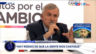 Gerardo Morales: "No hay riesgo de ruptura, hay riesgo de que la gente nos castigue"