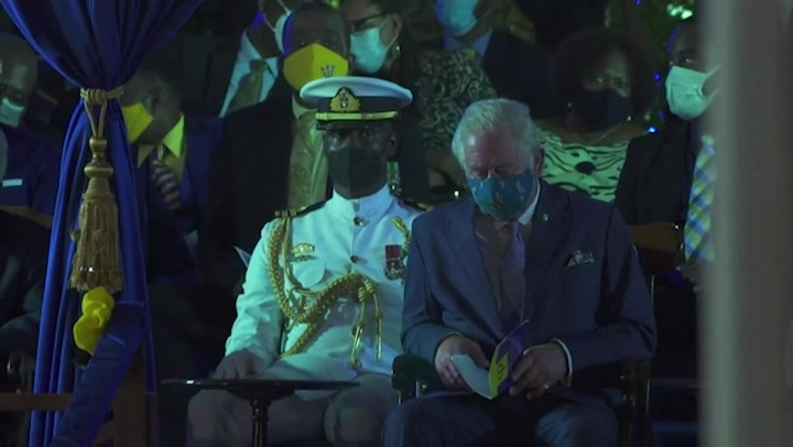 Prince Charles dozes off during handover ceremony in Barbados