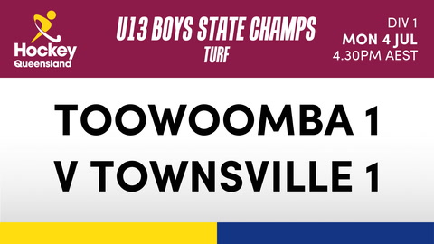 4 July - Hockey Qld U13 Boys State Champs - Day 2 - Toowoomba 1 V Townsville 1
