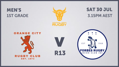 Orange City Rugby Club v Forbes Rugby Club