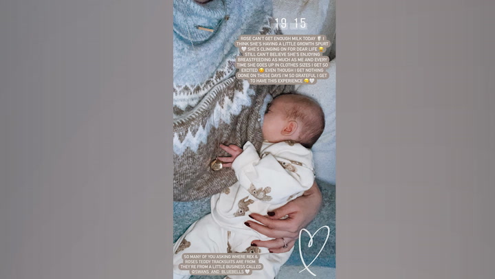Stacey Solomon shares touching moment as she breastfeeds baby Rose ...