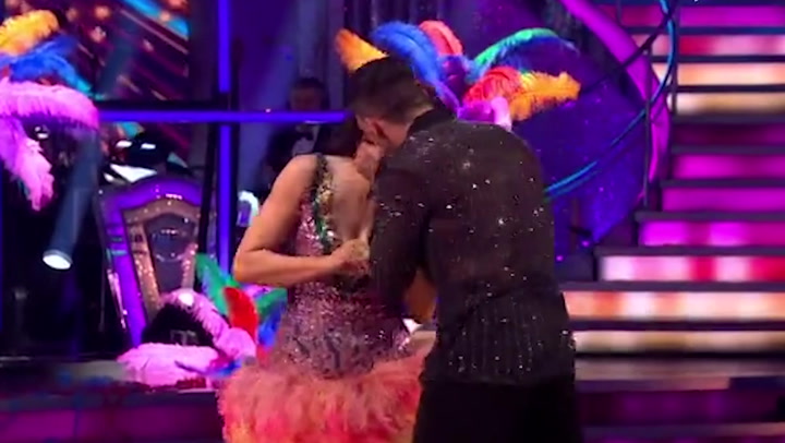 Strictly's Amanda Abbington and Giovanni Pernice wow judges with salsa as pair celebrate with long  embrace