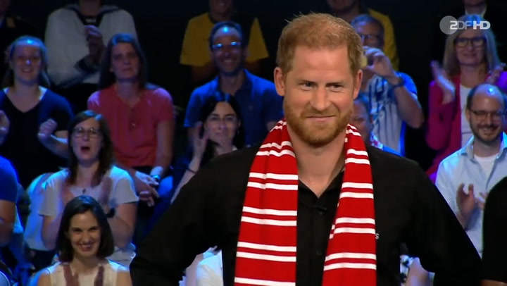 Prince Harry loses penalty shootout on live TV to German minister