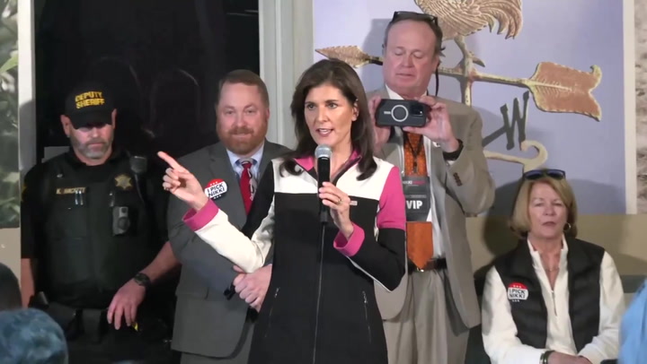 Nikki Haley interrupted by pro-Palestine protesters during campaign event