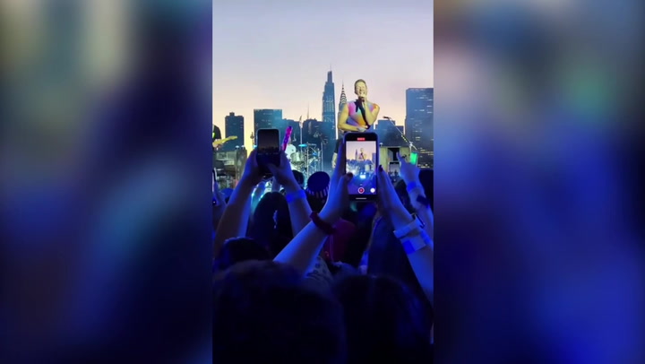 Coldplay perform perform against stunning NYC backdrop