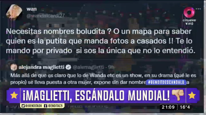 La respuesta de Maglietti a Wanda Nara: 'Esta b...ita al menos fue a la universidad'