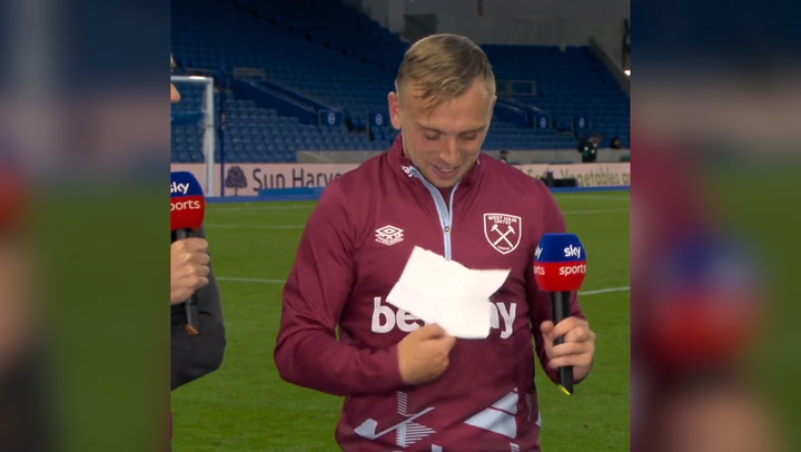Jarrod Bowen Reads Out Note David Moyes Gave Him In West Ham's Game Against Brighton